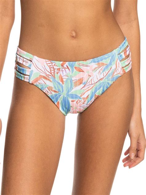 Roxy PT Rib Roxy Love The Rocker Bikini Bottom Sprucetone Les Fleurs S Surf To Suit