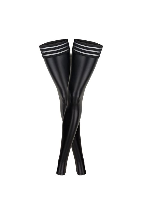 Wetlook Strapse mit Bändern Strapsstrümpfe Club Hot Fashion Odretto Highheels