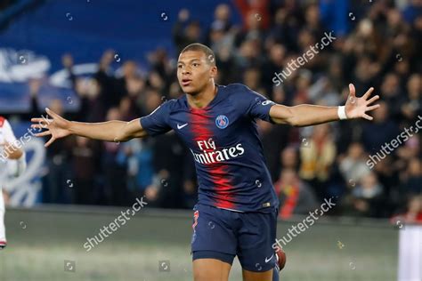 Psgs Kylian Mbappe Celebrates After Scoring Editorial Stock Photo