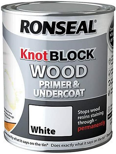 Ronseal Knot Block Wood Primer And Undercoat White 750ml Amazon Co Uk