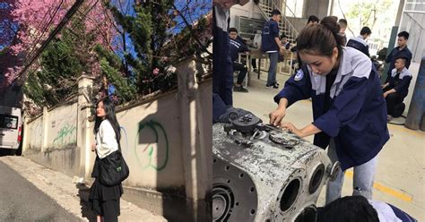 N ữ s inh xinh như hot girl xắn tay lên hàn xì lắp ráp máy móc khiến dân tình ngẩn ngơ Ai nói