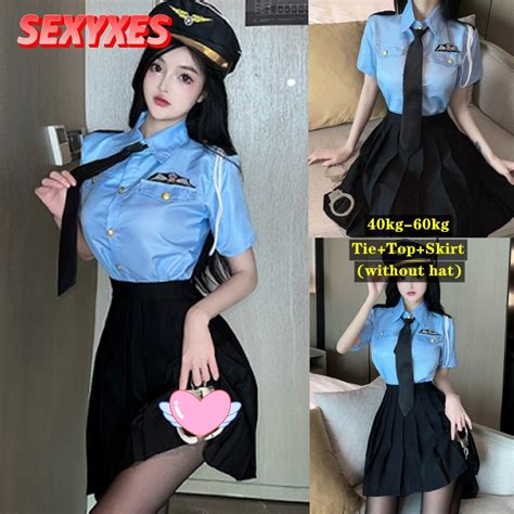 Cute Stewardess Uniform Suit Sailor Suit Sexy Lingerie Sexy Uniform Cosplay Costume Female