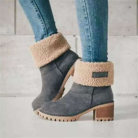 Bottes nude talon épais en cuir vert bottes nude basses chaussures femme Gris Cdiscount Chaussures