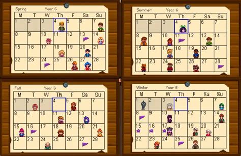 Stardew Valley’s Social Calendar: Birthdays and Where to Find Villagers