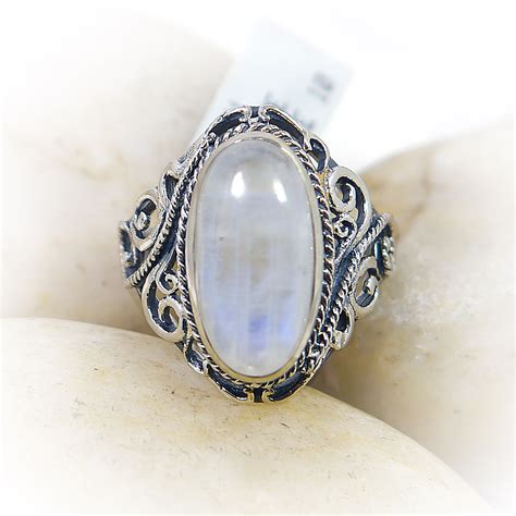 Sterling Silver Rainbow Moonstone Ring Eletrozina Br