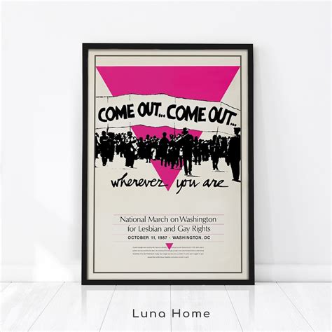 Retro Gay Poster Lesbian And Gay Rights March Poster Gay Print Retro Wall Art Gay Art
