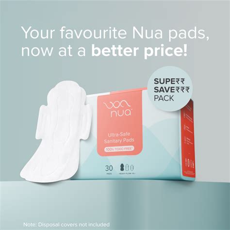 Buy Nua Super Saver Ultra-Safe Sanitary Pads - XL+ at ₹360 | Instant ...