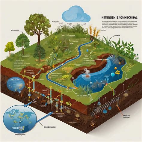 Labeled N2 process biogeochemical explanation Educational diagram with ...