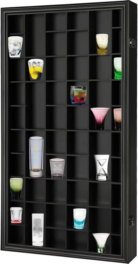 amazoncom sboitflmm  shot glass display case wall mount wooden