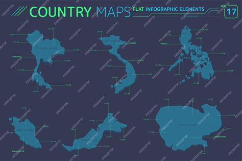 Premium Vector Malaysia Vietnam Philippines Thailand And Cambodia