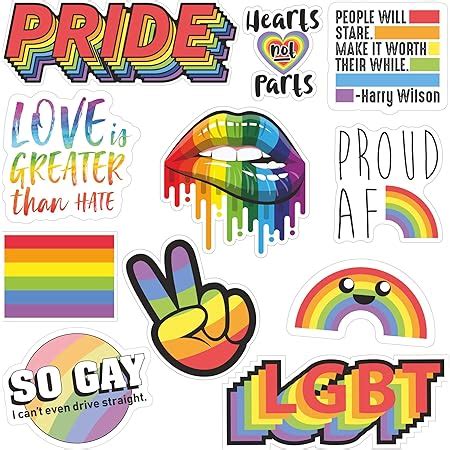 Lgbt Pride Sticker Pack Gay Pride Accessories Including Rainbow Pride Gay Lesbian Equality