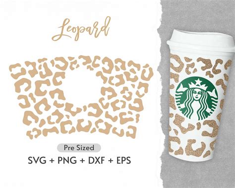 Oz Leopard Heart Hot Cup Svg Full Wrap Svg Leopard Pattern Etsy