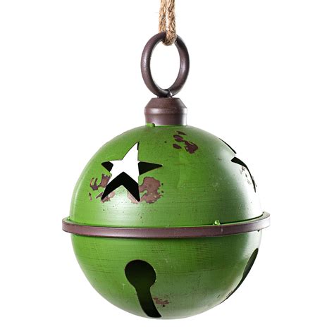 9 Jumbo Jingle Bell Antique Green