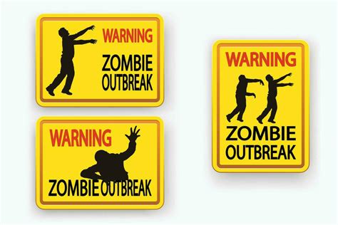 Zombie Signs Set 31963633 Vector Art At Vecteezy