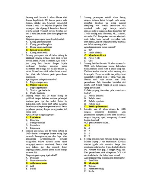 262 153896 Soal Blok Neurologi Dan Psikiatri Pdf