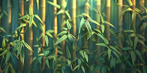 D Bamboo Forest At Night Seamless Pattern Design Background D Bamboo