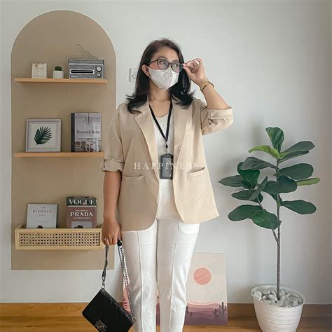 jual blazer wanita lengan panjang blazer wanita korea panjang