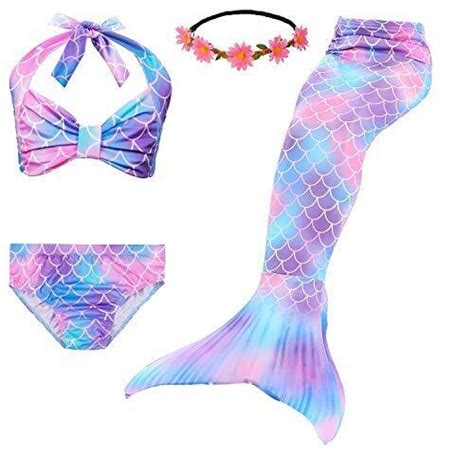 Conjunto de traje de bikini de cola de sirena para niñas para traje de baño eBay