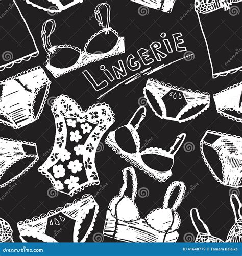 Hand Drawn Vector Lingerie Set Stock Vector Illustration Of Design Modern 41648779