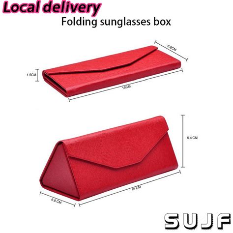 Folding Sunglasses Case Men And Women Fashion Foldable Spectacle Case Black Triangle Glasses