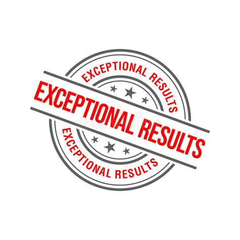 Exceptional Results Letter Rubber Stamp Template Stock Vector ...