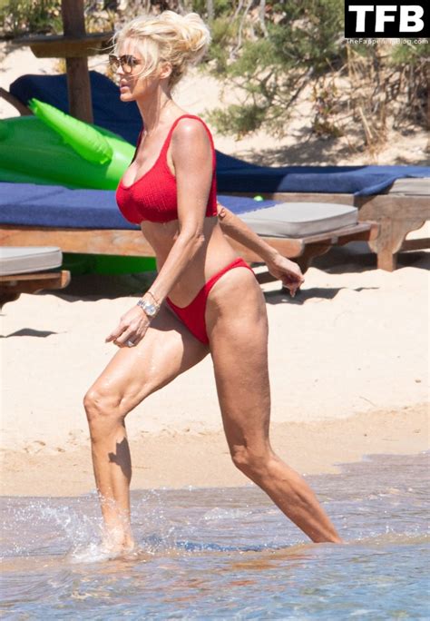 Victoria Silvstedt Showcases Her Sexy Figure In A Skimpy Red Bikini 62 Photos TheFappening