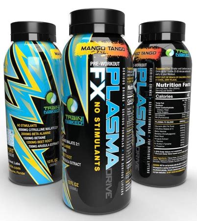 Train Naked Labs Plasma Drive Fx Stimulant Free Pre Workout Oz Tango