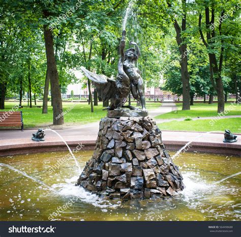 Naked Boy Swan Statue Fountain Summer Stock Photo Shutterstock