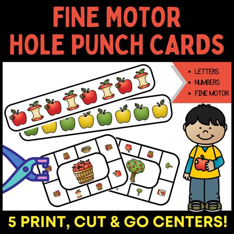 Fine Motor Hole Punch Cards With Apple Theme Made By Teachers