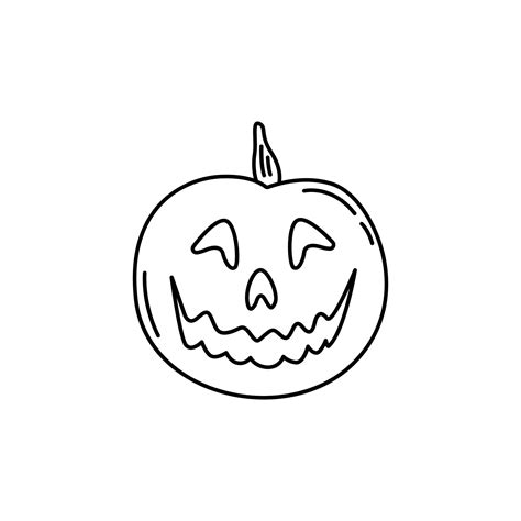 Pumpkin halloween doodle line art. Pumpkin cartoon character. Hand ...