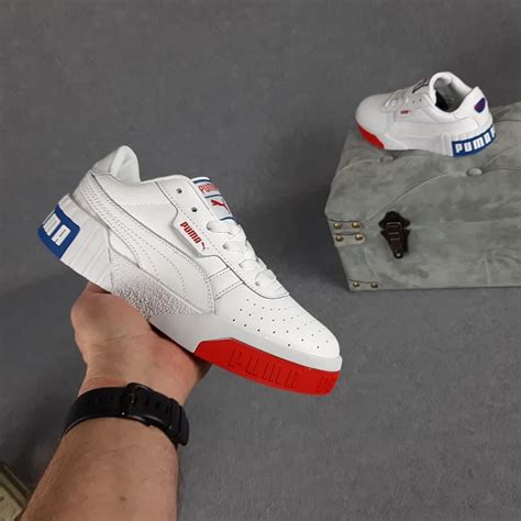 Купить Женские кроссовки Пума Cali белые с красным и синим, цена 1750 ...