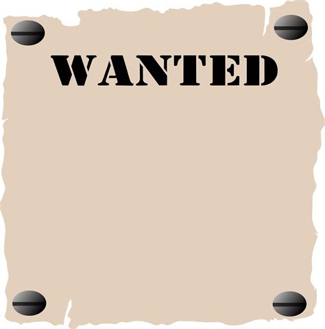 blank wanted poster clipart  images  clkercom
