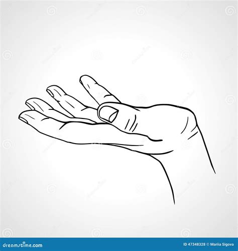 Open Empty Hand Drawn Hand Side View Stock Vector Image 47348328