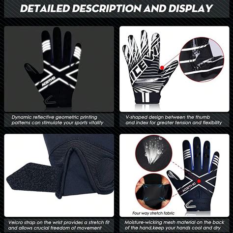 1pair Adult Football Gloves, Including Silicone Super Sticky Football ...