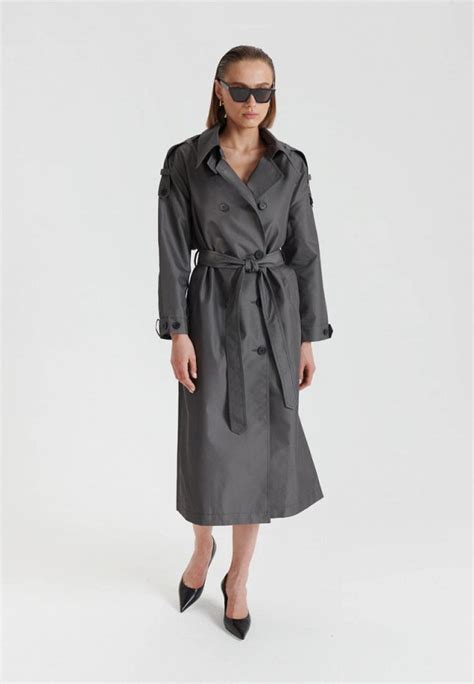 Тренч Naked Shoulders x Nuself цвет серый MP XW W T купить в интернет магазине Lamoda