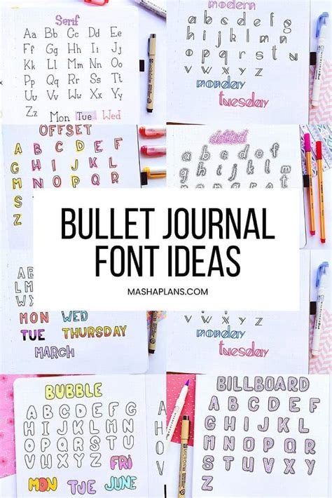 23 Bullet Journal Fonts You Need To Try Today | Masha Plans