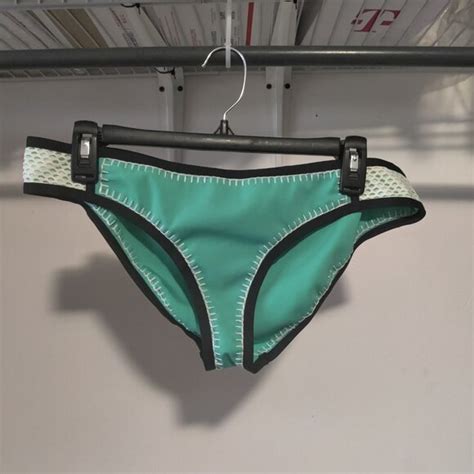 Bar III Swim Pre Owned Bar Iii Womens Embroidered Bikini Bottoms Green Size L Hl208 Poshmark