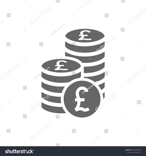 British Pound Coin Stack Icon Coins Stock Vector Royalty Free