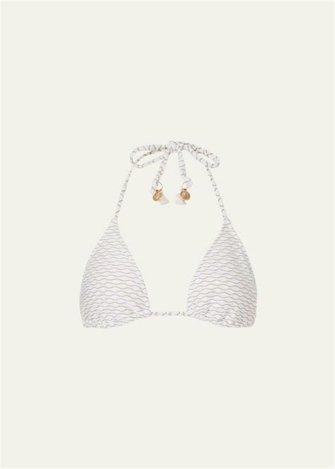Milly Cabana Textured Waves Triangle Bikini Top Bergdorf Goodman