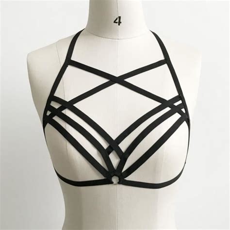 Soutien gorge Soutien gorge harnais élastique ajouré pour femmes Lingerie Sexy à bandes Bustier