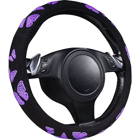 Amazon Binsheo Leather Floral Car Automotive Steering Wheel Cover