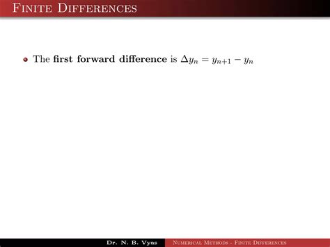 Interpolation With Finite Differences Ppt