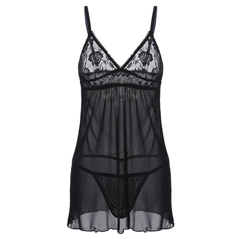 Aliexpress Buy Transparent Baby Doll Sexy Lingeries Dress Hot Erotic Floral Lace Women