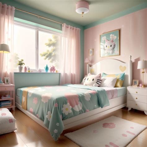 Premium Ai Image Cat Themed Bedroom