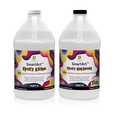 SmartArt Epoxy Resin 1 Gallon Kit Easy To Use Crystal Clear Super