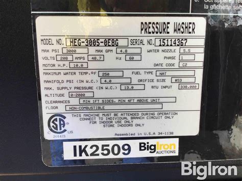 Mi T M HEG E G Hot Water Pressure Washer BigIron Auctions