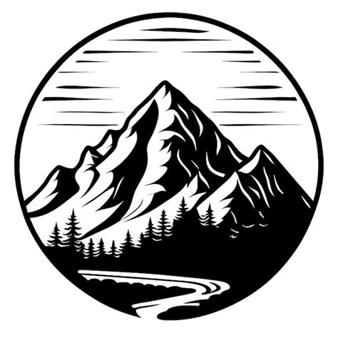 Premium Vector Hand Drawn Mountain Range Silhouette