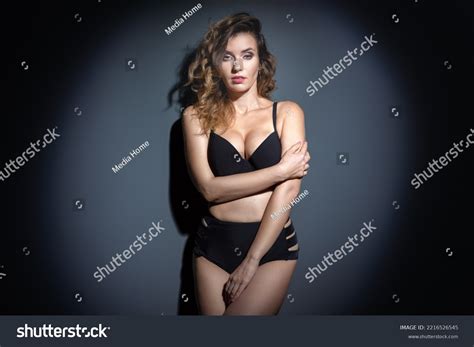Brunette Lingerie Big Breasts Hairstyle On Stock Photo 2216526545 Shutterstock