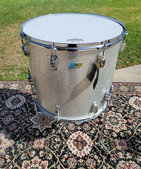 Vintage 1970s Ludwig 18x16 Floor Tom Drum 6 Ply Silver Reverb