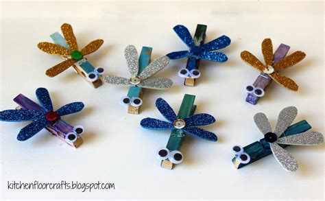 Kitchen Floor Crafts Clothespin Dragonflies